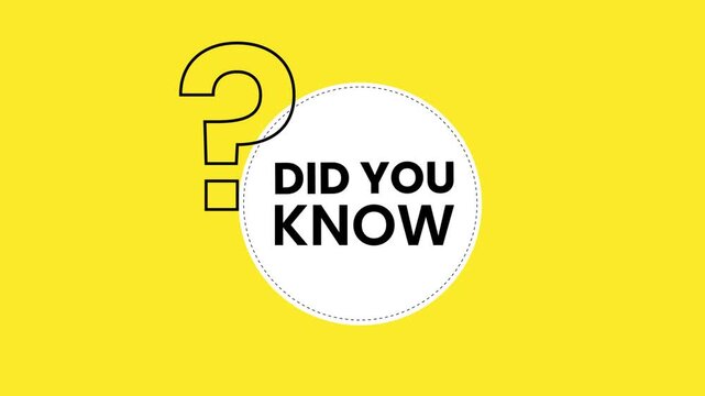 Did you know animation on yellow background