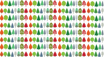 "Repeating Stylized Tree Pattern for Seasonal Design, Botanical Diversity, and Nature-Inspired Decorative Projects"