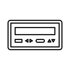 Clean pager (beeper) icon in minimalist outline style, perfect for communication UIs, alert systems, hospital paging, retro-tech visuals, product listings, and interface design.