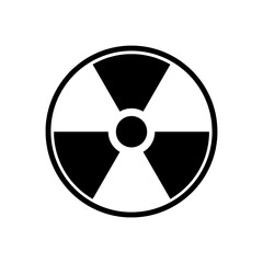 Bold radiation trefoil icon in clean vector style, ideal for safety signage, hazard warnings, industrial documentation, training materials, and emergency preparedness visuals.