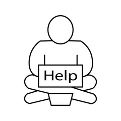 poverty line icon on white background