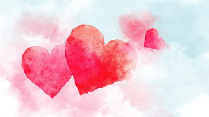 Obraz premium Watercolor Heart Elements Background 