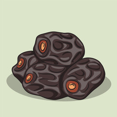 Illustration of Dried Ajwa Dates