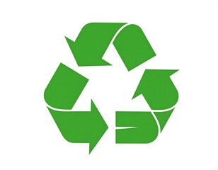 Obraz premium Graphic of a green, circular symbol with three arrows, white background