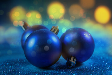 christmas decoration on blue background