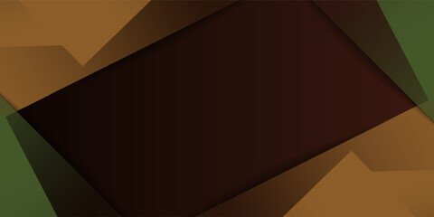 Abstract dark brown overlap green triangle shapes pattern element concept background design.