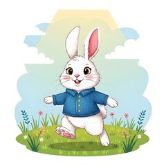 easter bunny with easter eggs