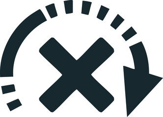 Fototapeta premium Error Icon and Arrow Indicating Cancellation or Rejection of a Process