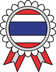 Fototapeta premium Thailand Flag Rosette Badge Illustration