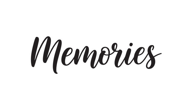 Elegant handwritten memories text in cursive font design