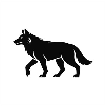 tanding wolf icon in minimal vector style, good for branding or UI