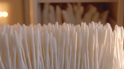 Close up of collection of sterile medical swabs arranged together