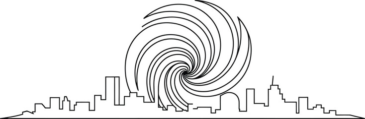 Obraz premium City skyline affected by tornado concept of disaster vector isolated illustration