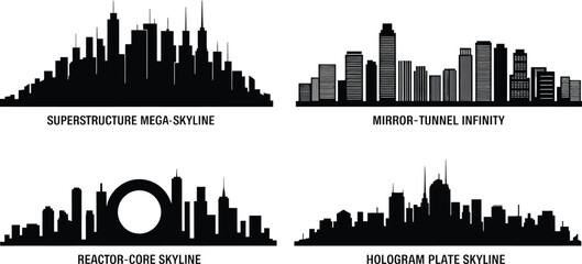 Obraz premium Superstructure mega skyline urban architecture futuristic cityscapes building vector