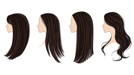 Four women with different hairstyles, set against a white background.