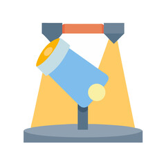 Stylized spotlight illuminating the scene with geometric shapes