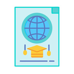 Global education certificate representing international degrees and graduation