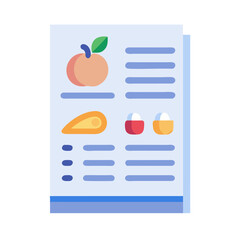 Healthy eating guide flat illustration of fruit and nutrition