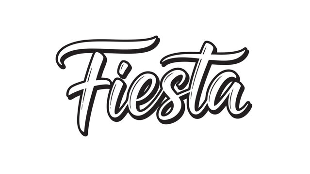 Elegant handwritten fiesta text in cursive style design