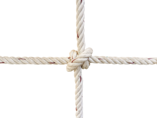 Hemp rope with knot PNG transparent.