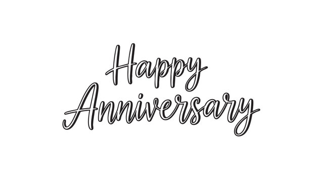 Elegant happy anniversary calligraphy text in cursive font - Powered by Adobe