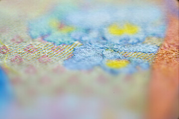 Soft Focus on Colorful Floral Pattern with Pastel Hues and Textures