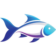 Modern gradient fish logo, stylized fish with smooth gradient colors, clean vector branding, professional logo design