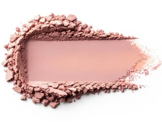 Blush powder eyeshadow in pink rose color isolated on white background for makeup and cosmetics