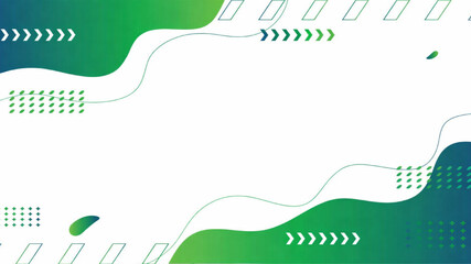 Vector abstract background illustration with green dots and geometric shapes creating a modern business web banner template layout for a professional cover or backdrop design