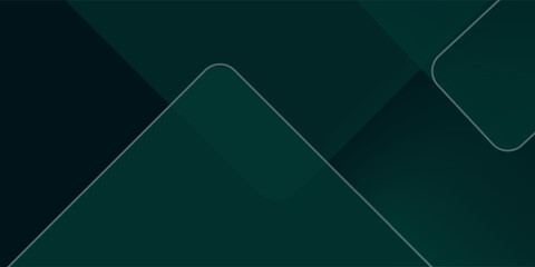 Dark green abstract background with gold lines and shadow. Geometric shape overlap layers. Transparent squares. Modern luxury rounded squares graphic pattern banner template design