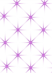 Abstract Starburst Pattern With Repeating Shimmering Purple Sparkle Accents on a White Background - Perfect for Festive and Celebratory Designs