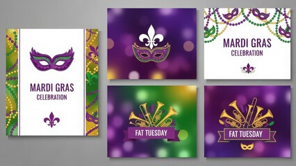 Set of vector birthday banners and holiday card templates featuring floral decoration and winter patterns for a business gift design illustration