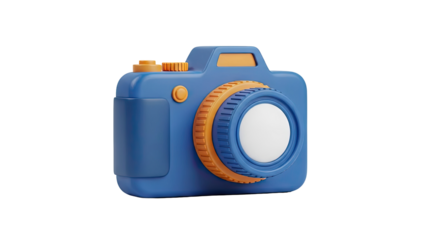 3D cartoon camera on transparent background