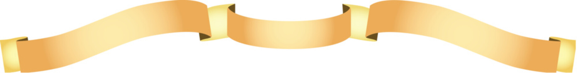Elegant Wavy Golden Ribbon Banner Decoration