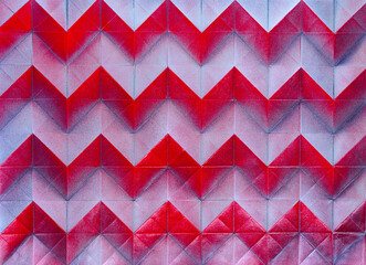 Folded spray painted colorful paper art, Japanese origami background texture, abstract geometric pattern artwork