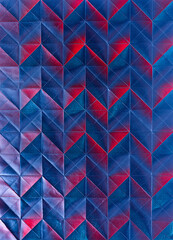 Folded spray painted colorful paper art, Japanese origami background texture, abstract geometric pattern artwork