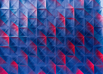 Folded spray painted colorful paper art, Japanese origami background texture, abstract geometric pattern artwork