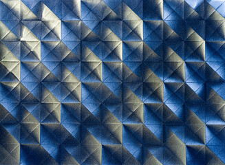 Folded spray painted colorful paper art, Japanese origami background texture, abstract geometric pattern artwork