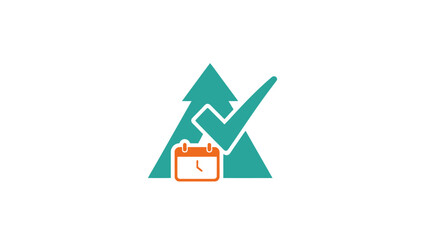 Green Tree Calendar Check Mark Symbol.