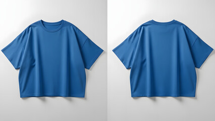 Versatile blue casualwear featuring both front and rear perspectives of a relaxed fit garment, perfect for demonstrating apparel design concepts and retail presentations