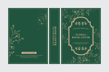 Elegant Floral Book Cover Template with Vintage Botanical Design