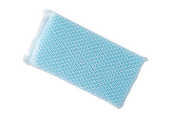 透明背景（png）にブルーの食器洗い用のネットスポンジ