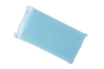透明背景（png）にブルーの食器洗い用のネットスポンジ