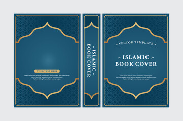 Elegant Islamic Book Cover Template with Golden Ornaments