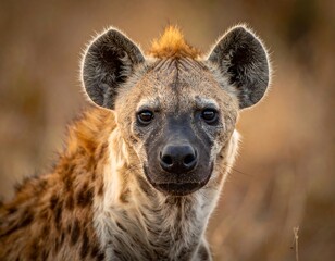 Close Hyena With Attentive Gaze