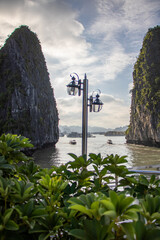 Boats in Vietnam's picturesque Ha Long Bay (Northeast Vietnam)