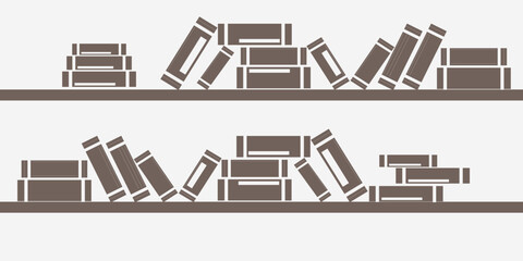 Books on the shelves simply retro vector illustration. Vintage objects for decorations, background, textures or interior wallpaper. eps 10 © Lehah