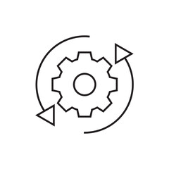 Obraz premium System Update Process Cycle Outline Cogwheel Icon