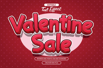 Valentine sale editable text effect with cartoon text style