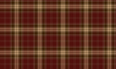 Seamless plaid fabric in deep red, beige, and brown, perfect for fashion design in clothing, skirts, and trousers, adding a distinctive yet warm touch to any design style.